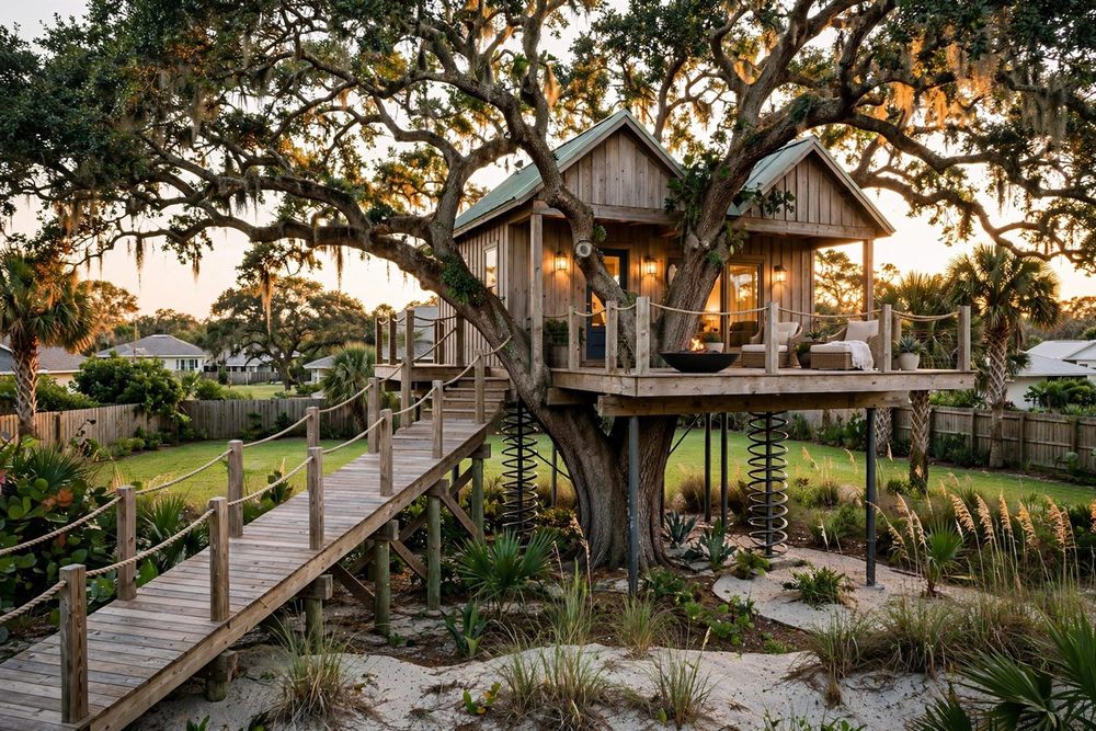 The Boardwalk — Coastal Gables luxury treehouse ADU exterior
