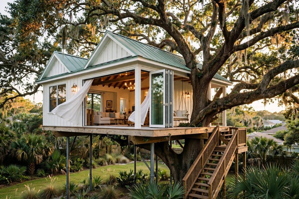 The Breeze House — Coastal Gables luxury treehouse ADU exterior