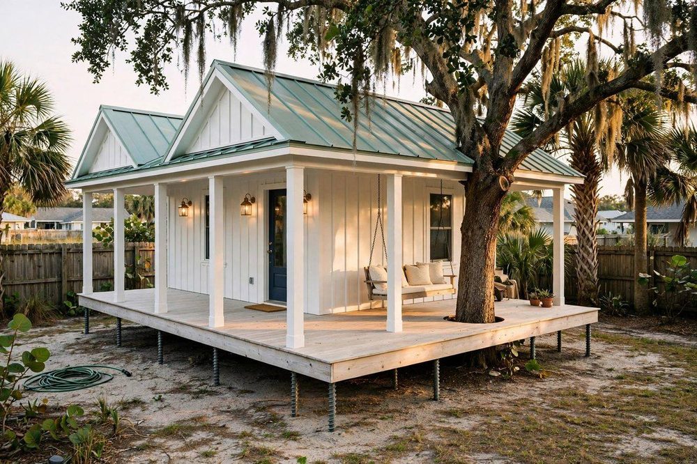 The Shoreline Cottage — Coastal Gables luxury treehouse ADU exterior