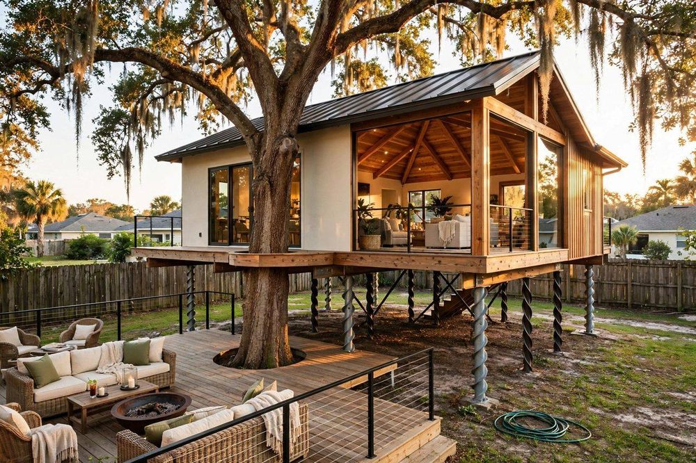 The Canopy Hall — Grand Oak Pavilion luxury treehouse ADU exterior