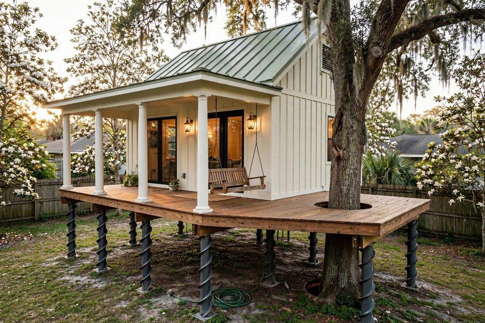 The Magnolia Cottage — Magnolia House luxury treehouse ADU exterior