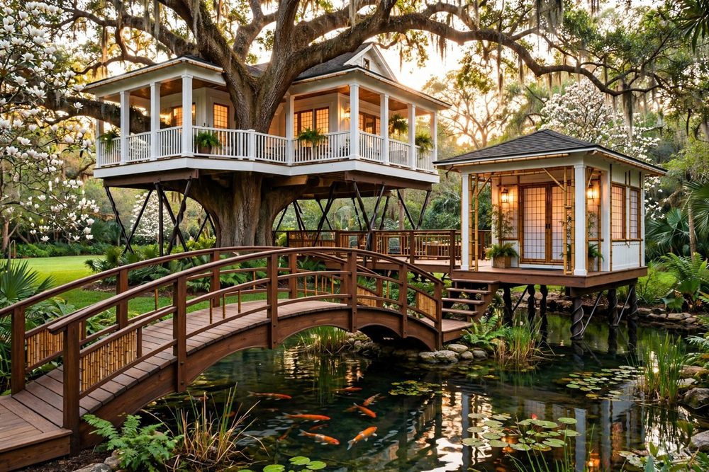 The Tea House — Magnolia House luxury treehouse ADU exterior