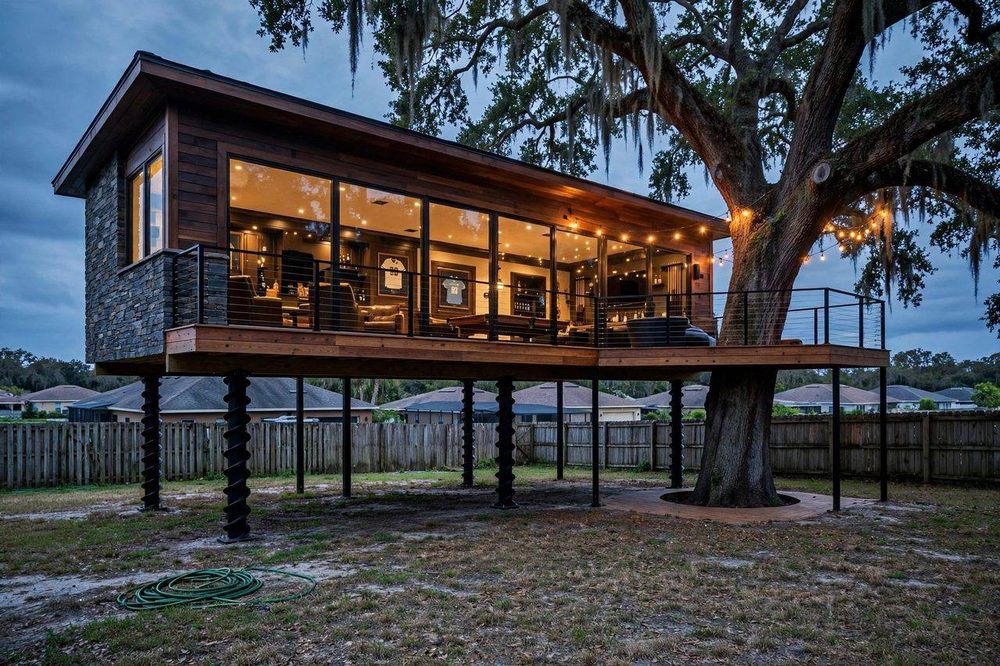 The End Zone — Man Cave luxury treehouse ADU exterior