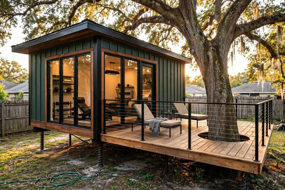 The Locker Room — Man Cave luxury treehouse ADU exterior