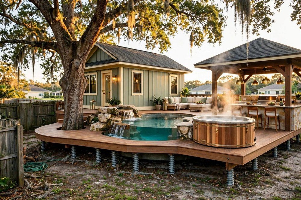 The Lagoon — Oasis Deck luxury treehouse ADU exterior