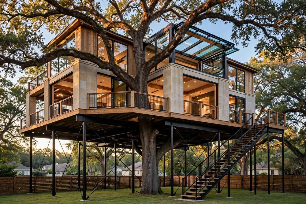 The Meridian — Signature Estate luxury treehouse ADU exterior