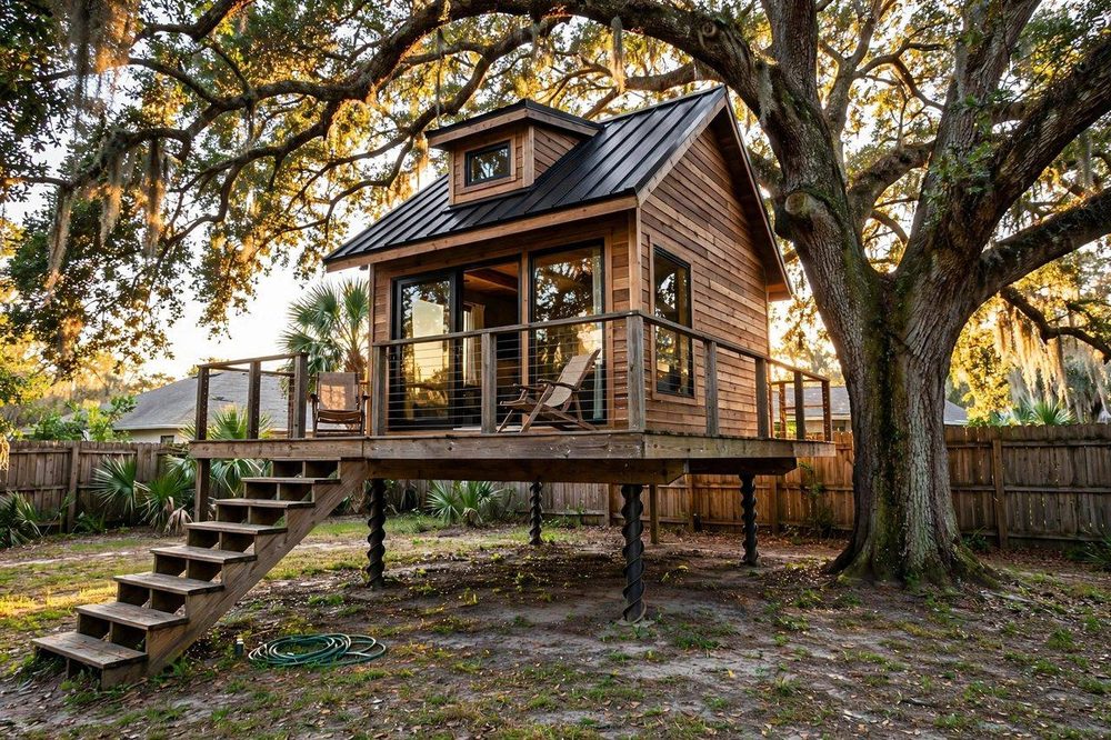 The Duo — Simple Basic luxury treehouse ADU exterior