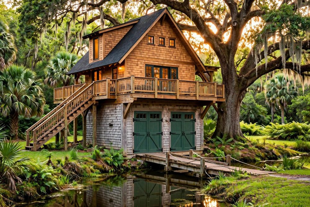 The Carriage House — Storybook Cottage luxury treehouse ADU exterior