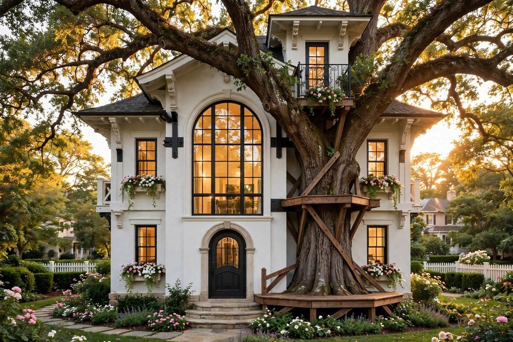 The Dollhouse — Storybook Cottage luxury treehouse ADU exterior