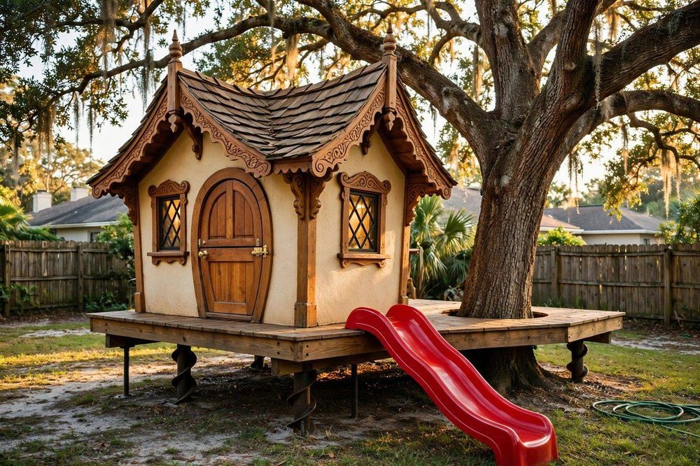 The Gingerbread House — Storybook Cottage luxury treehouse ADU exterior