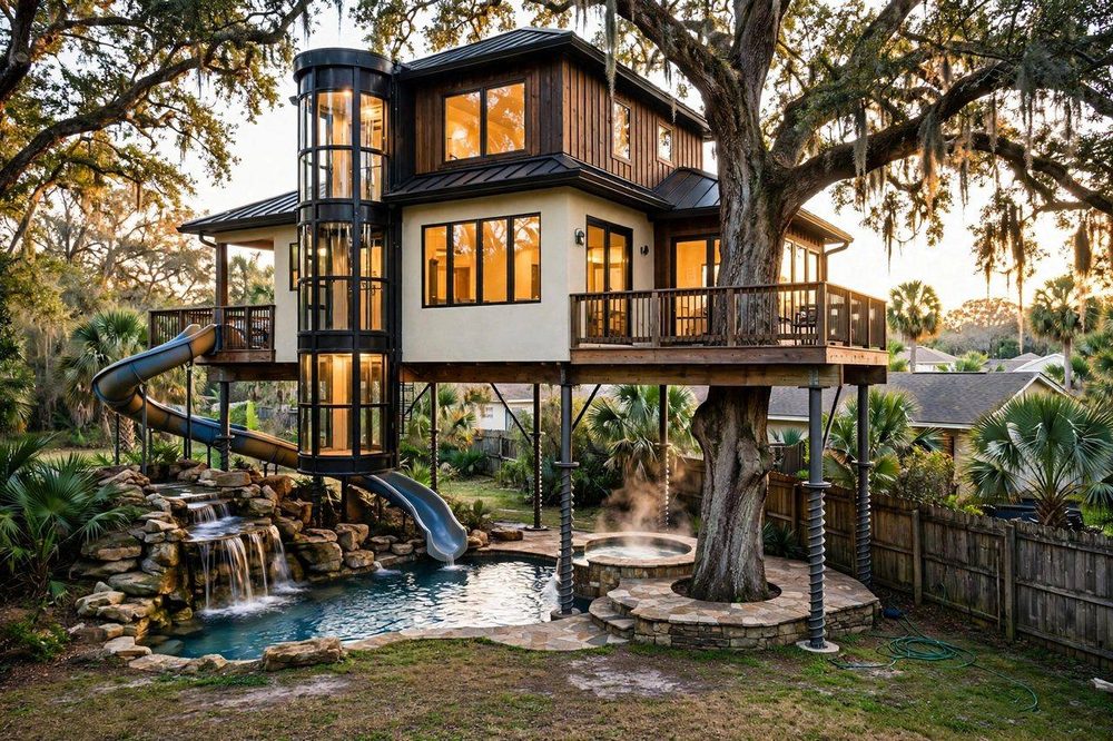 The Falls Estate — Waterfall Estate luxury treehouse ADU exterior