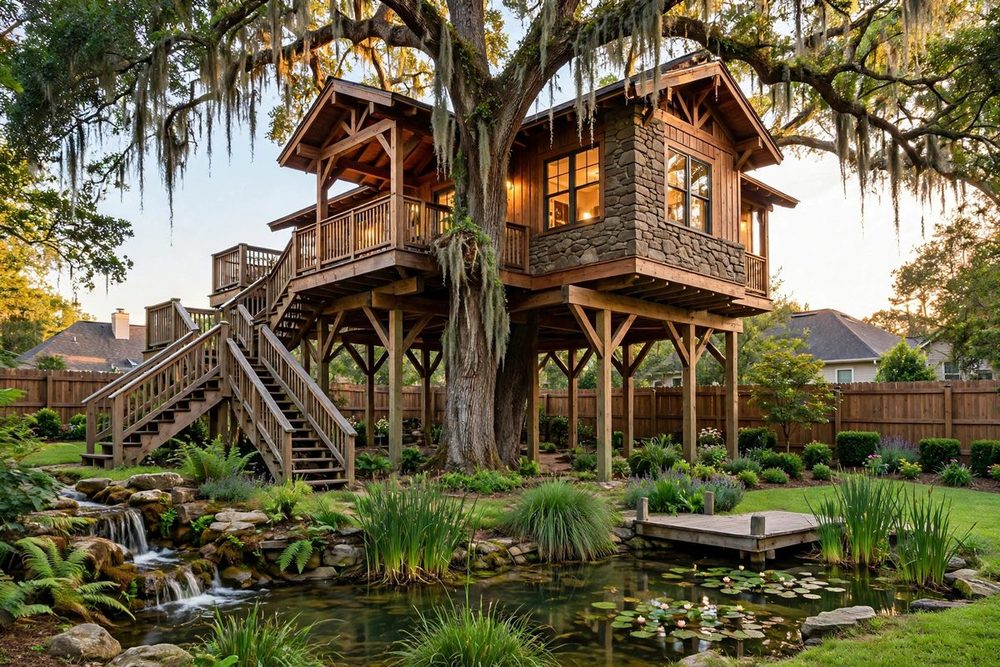 The Swim Pond — Waterfall Estate luxury treehouse ADU exterior