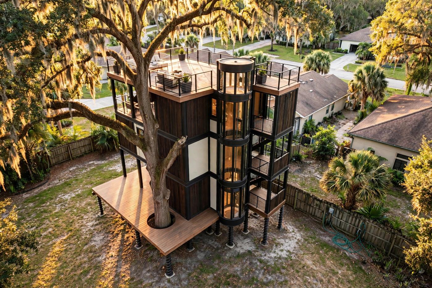 The Tower House from above — Elevator Estate collection, Rose Homes Luxury Builds