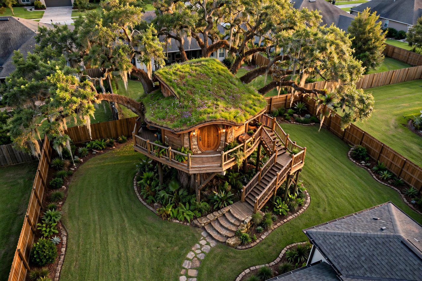 The Burrow from above — Storybook Cottage collection, Rose Homes Luxury Builds